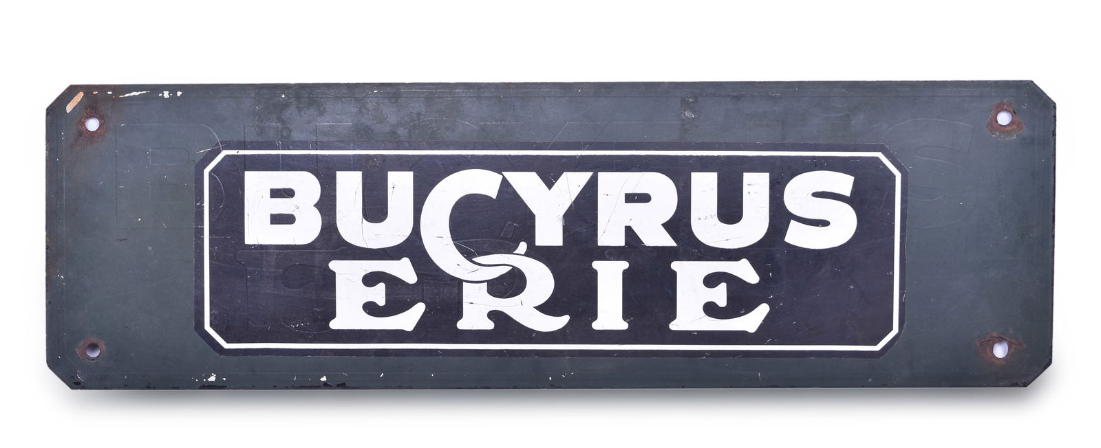 Bucyrus Erie Painted Metal Railroad Crane Sign (1 of 2)