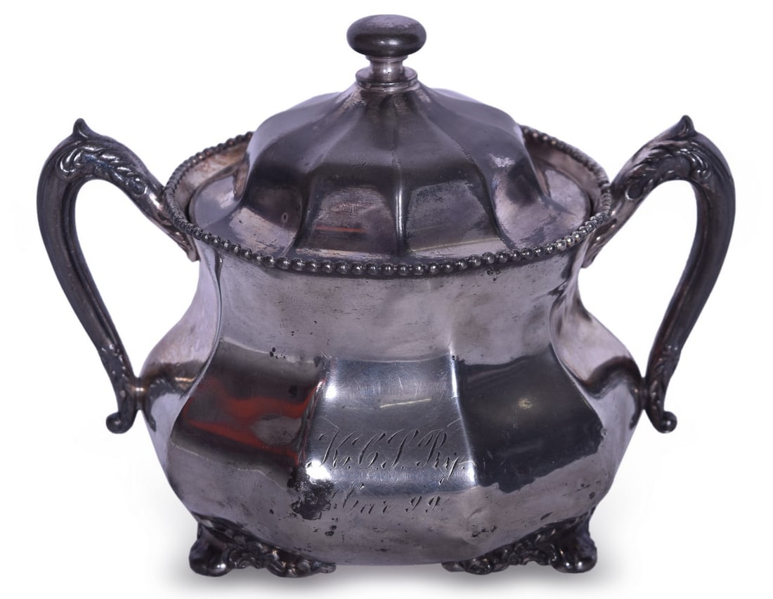 Reed & Barton Kansas City Southern Railway Car 99 Silver Footed Sugar Bowl w/ Lid (1 of 2)