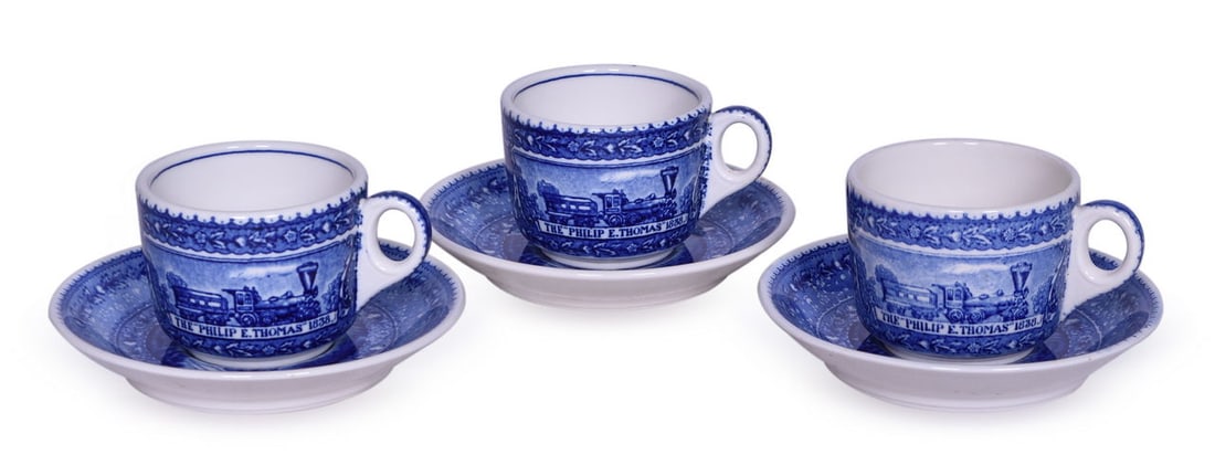 Three Sets of Scammell's Lamberton Baltimore & Ohio Railroad Centenary Coffee Cups & Saucers (1 of 3)