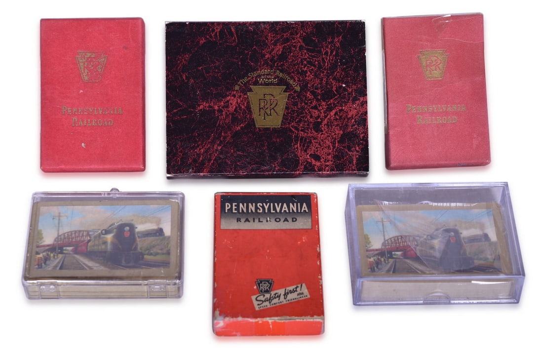 Seven Pennsylvania Railroad Playing Card Decks - 1950s Horseshoe Bend, Two Trains, Three Trains, (1 of 2)