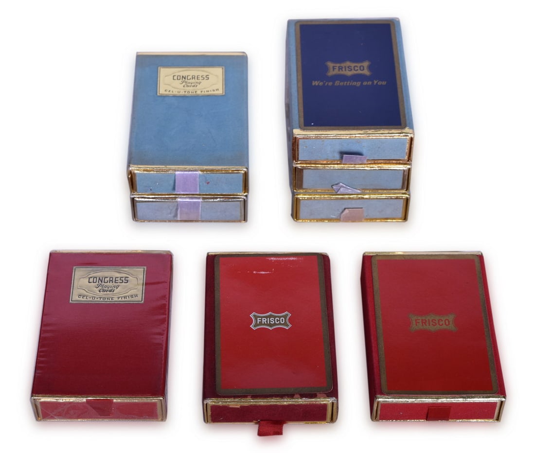 Eight Frisco Railroad Congress Playing Card Decks Including New Old Stock (1 of 2)