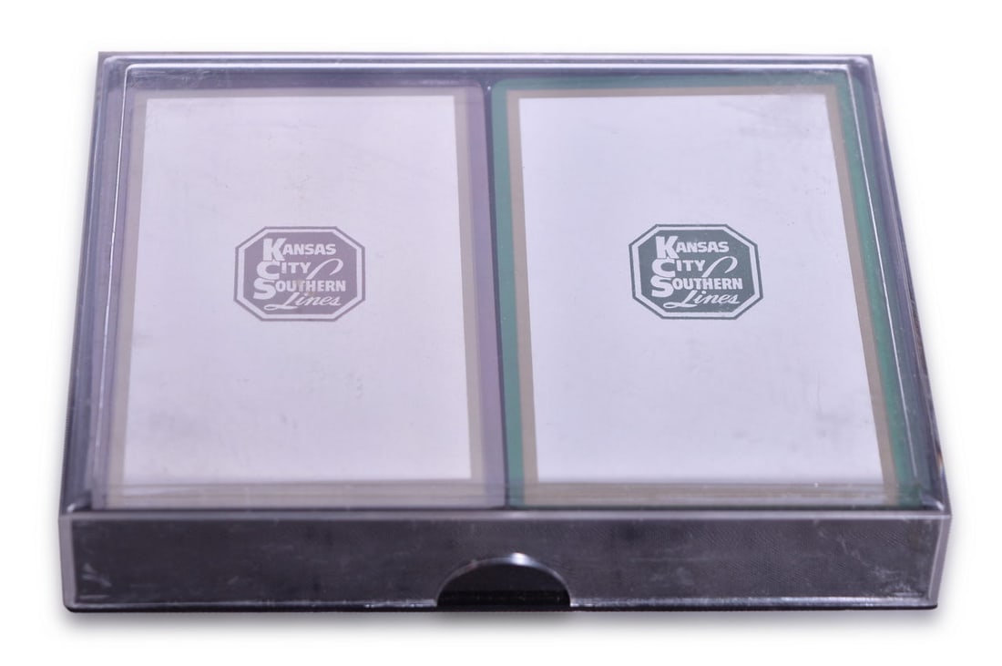 Kansas City Southern Lines Railroad Playing Cards Double Deck - Small Logo Red and Green (1 of 2)