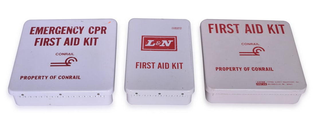 Three New Old Stock First Aid Kits - Conrail and Louisville & Nashville Railroad (1 of 2)