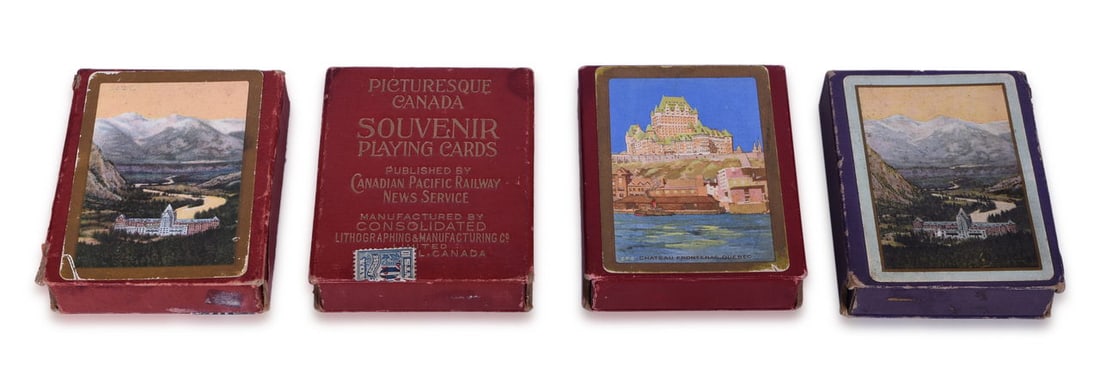Four Canadian Pacific Railway Souvenir Playing Card Decks of Picturesque Canada (1 of 2)