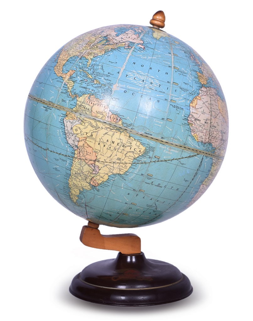 Kansas City Southern Lines Cram's Universal Terrestrial Globe 10 1/2" (1 of 3)