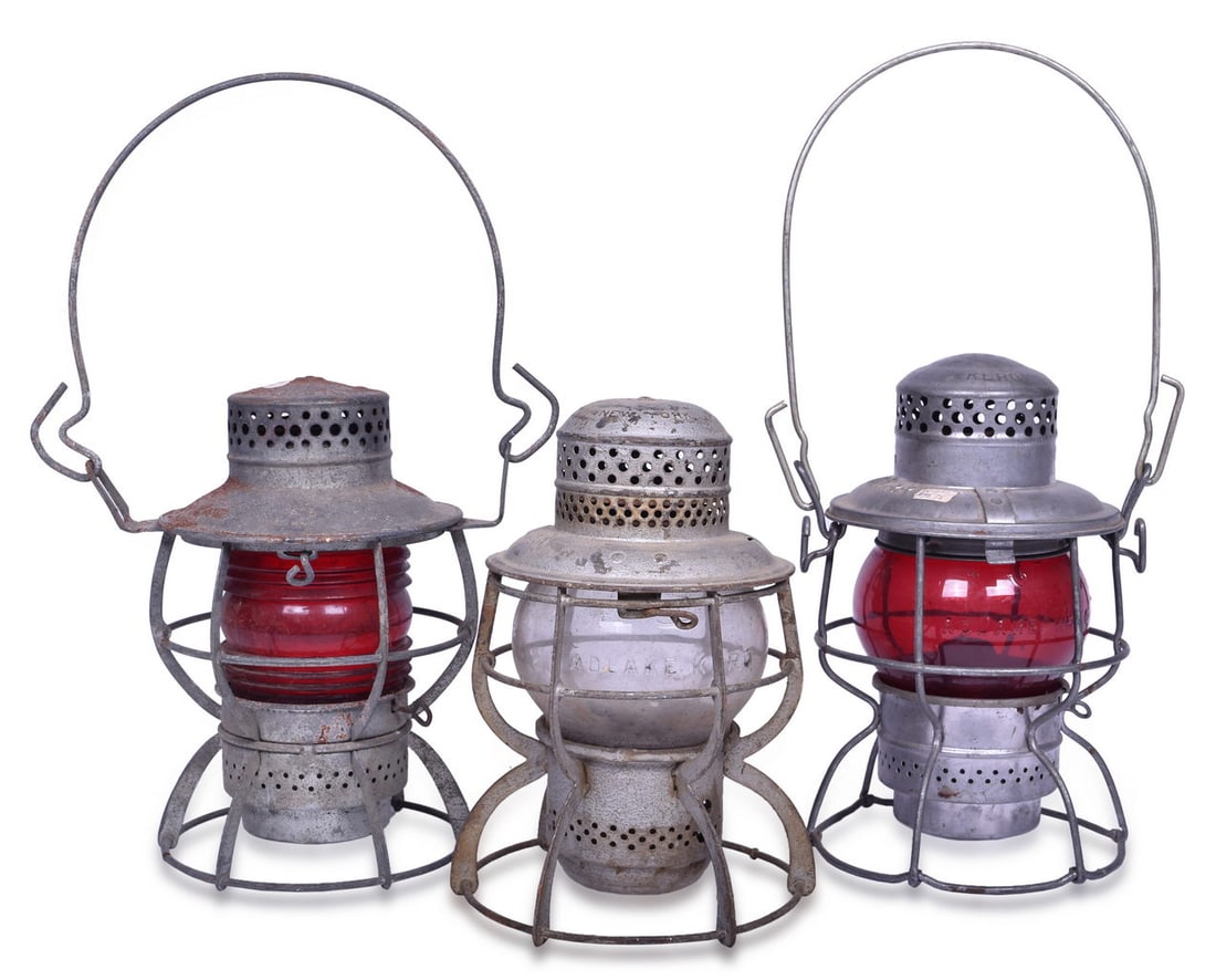 Group of three Louisville and Nashville Railroad Lanterns - One Unfired (1 of 5)