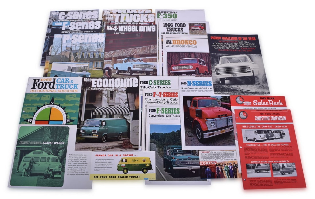 16 Pieces of Ford Truck Literature 1965 - 1967 - F Series, Bronco, Commercial, and More (1 of 3)