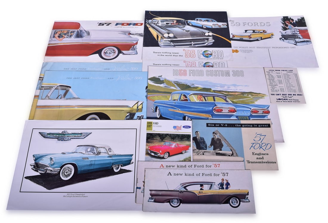 11 Pieces of Ford Passenger Car Sales and Promotional Literature 1957-1959 (1 of 3)