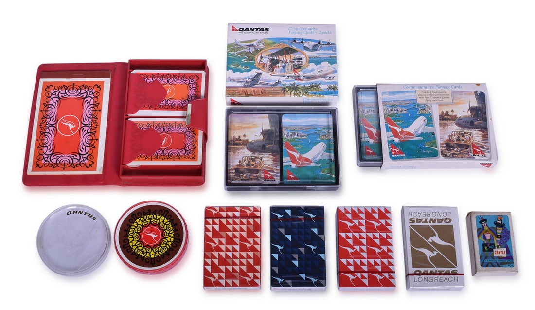 Twelve Qantas Australian Airline Playing Card Decks (1 of 3)