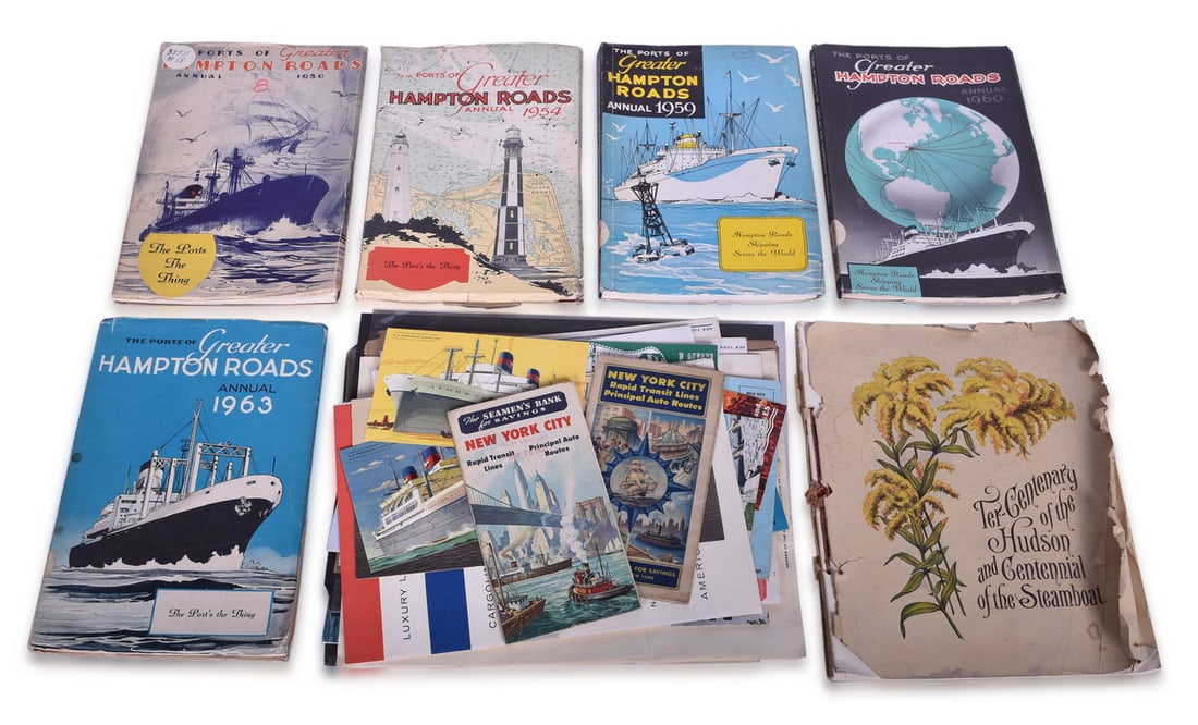 Mixed Group of Steamship Books, Brochures, Travel Guides, Post Cards, Magazine, Menu, and More (1 of 3)