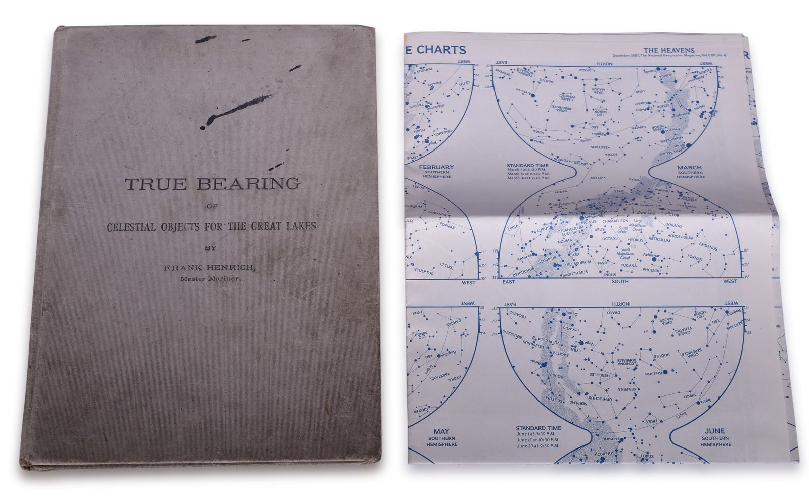 1906 True Bearing of Celestial Objects for The Great Lakes Book and 1957 The Heavens Map From (1 of 5)