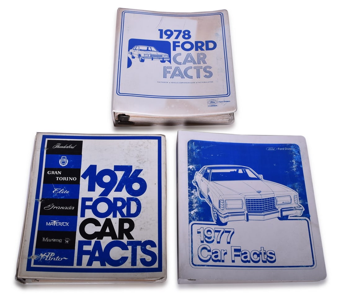 Set of Three Ford Dealership Car Fact Organizers - 1976-1978 (1 of 3)