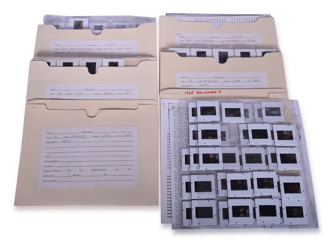 Mopar B-Body Research Folder - Slides and Negatives for 1967 Plymouth GTX, 1965 Belvedere, 1970 (1 of 3)