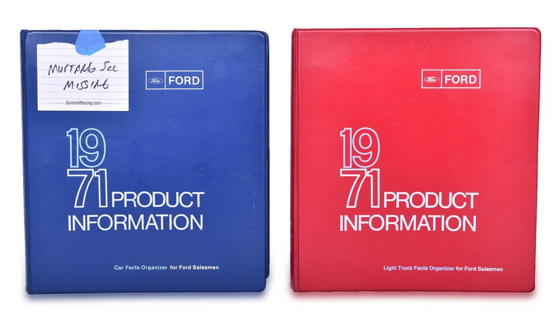 Pair of 1971 Product Books - Light Truck Facts and Car Facts Organizers for Ford Salesmen (1 of 3)