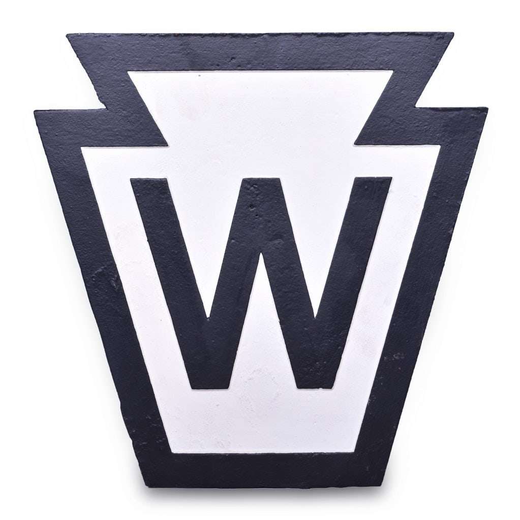 Pennsylvania Railroad Cast Iron Keystone Whistle Sign (1 of 4)