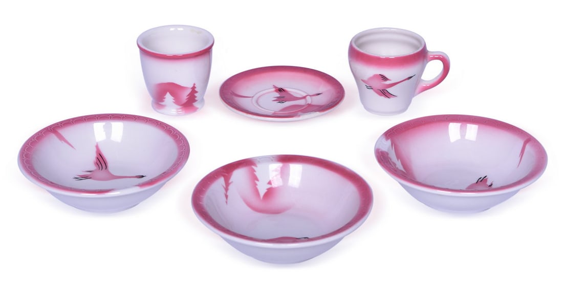 Six Pieces of Chicago, Milwaukee, St. Paul & Pacific Railroad Traveler China - Bowls, Double Egg (1 of 3)