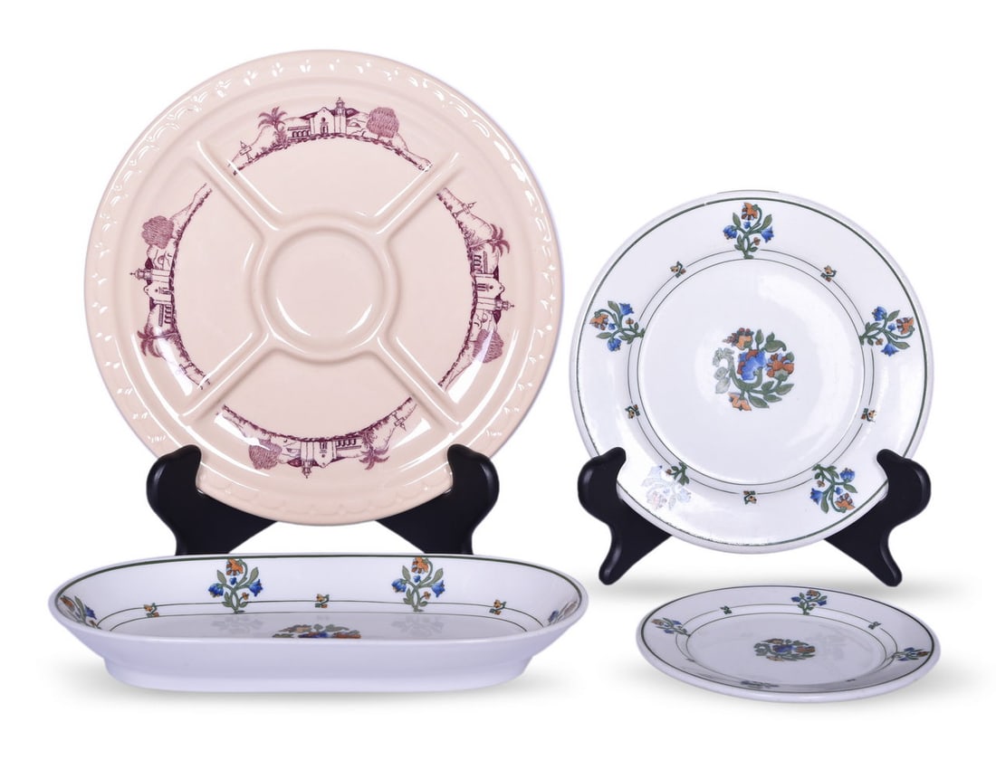 Four Pieces of Missouri Pacific Railroad China - Mission Divided Grill Plate and St. Albans Celery (1 of 3)