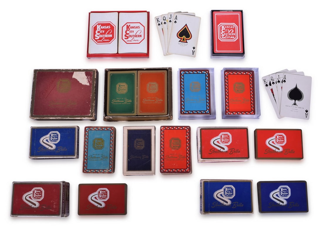 Sixteen Kansas City Southern Lines Railroad Playing Card Decks (1 of 2)