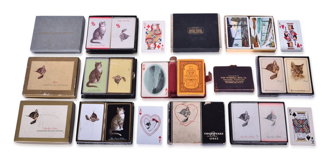 Thirteen Chesapeake & Ohio Railroad Playing Card Decks (1 of 3)