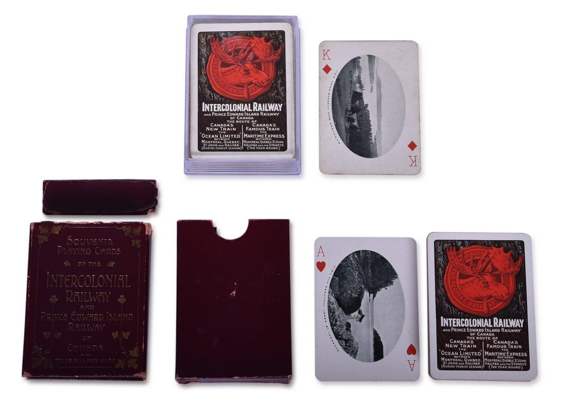 Pair of 1915 Intercolonial Railway Playing Card Decks (1 of 3)
