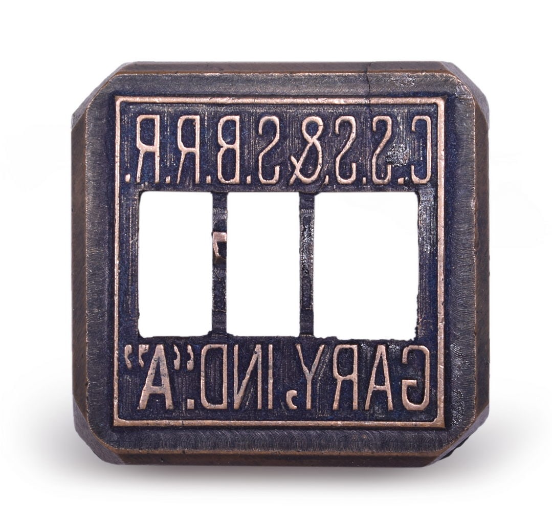 Chicago South Shore & South Bend Railroad Ticket Dater Die - Gary, Indiana "A" (1 of 3)