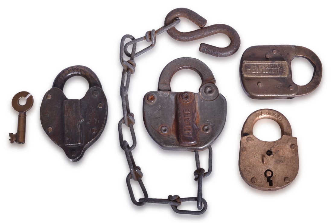 Four Railroad Locks - P&R Signal, Lehigh Valley, Delaware Lackawanna and Western (1 of 3)