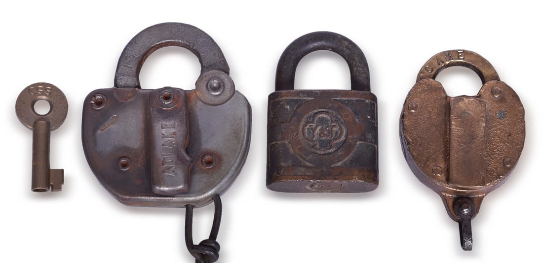 Three Chicago Area Railroad Locks - Chicago South Shore & South Bend, Chicago Aurora & Elgin, and (1 of 3)