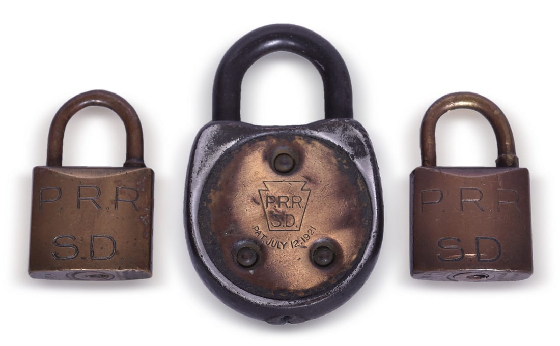 Three Pennsylvania Railroad Signal Department Locks (1 of 3)