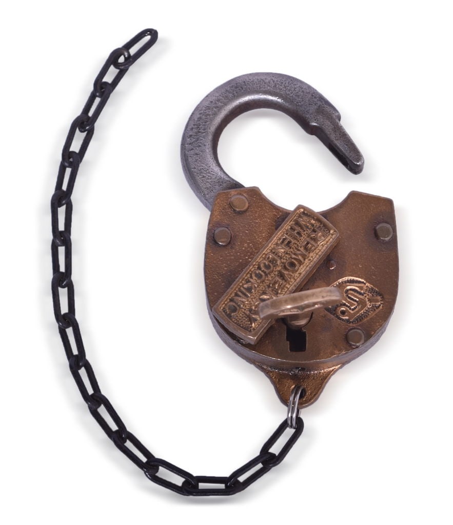 Georgia Railroad Brass Slaymaker Lock with Adlake Key (1 of 3)