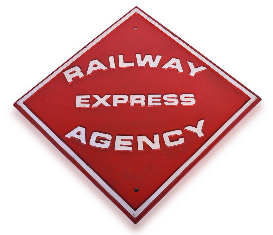 Cast Iron Railway Express Agency Sign (1 of 2)