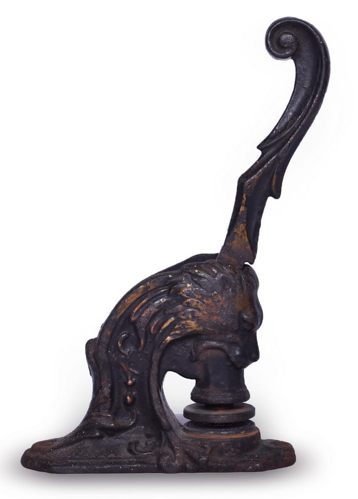 Cast Iron Notary Seal Stamp for Archie Monroe Quarrier of Louisville & Nashville Railroad: A cast iron notary embosser for A.M. Quarrier. Notary Public. Jefferson Co. KY. Archie Monroe was an officer of the Louisville and Nashville Railroad in the 1880s and presidential assistant. On June 1