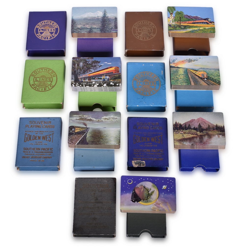 Seven Southern Pacific Lines Railroad Souvenir Playing Card Decks (1 of 3)