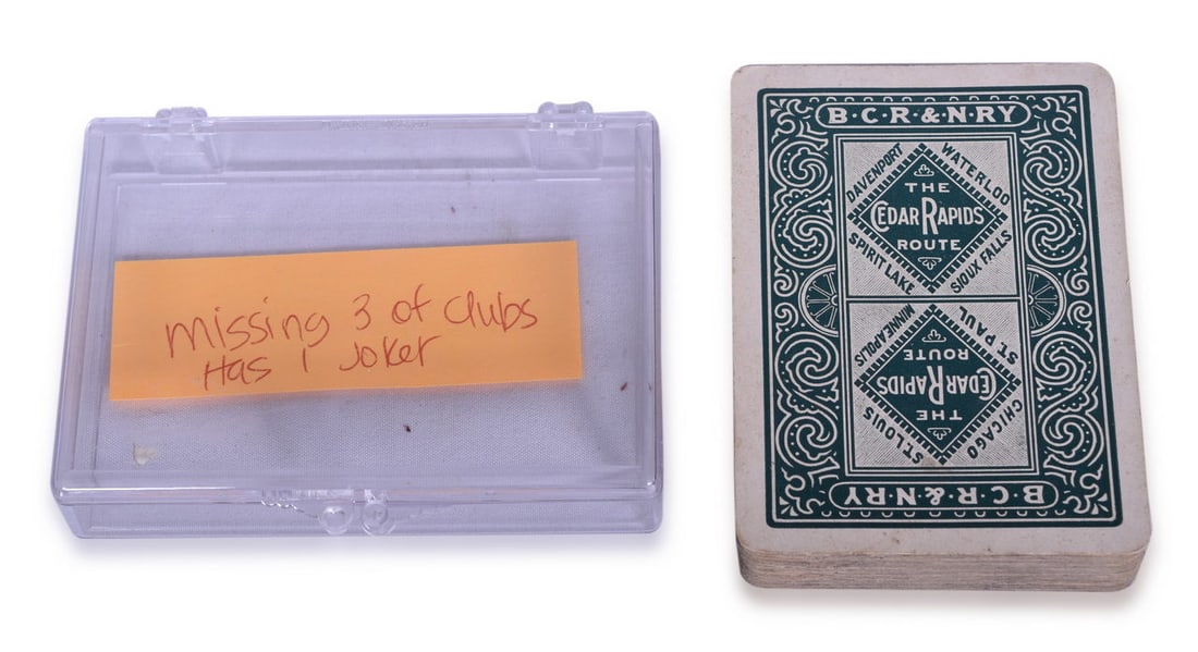 Burlington, Cedar Rapids and Northern Railway Playing Card Deck - Extremely Rare Cedar Rapids Route (1 of 2)