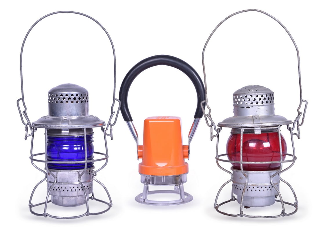 Pair of Adlake Kero Railroad Lanterns and Starlite 222 - Baltimore and Ohio and Louisville and (1 of 3)