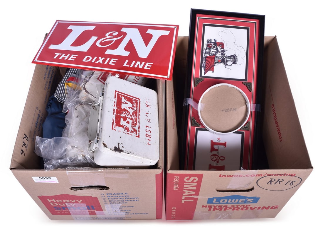 Large Collection of Louisville and Nashville Railroad Promotional Items - Tie Clips, Belt Buckles, (1 of 3)