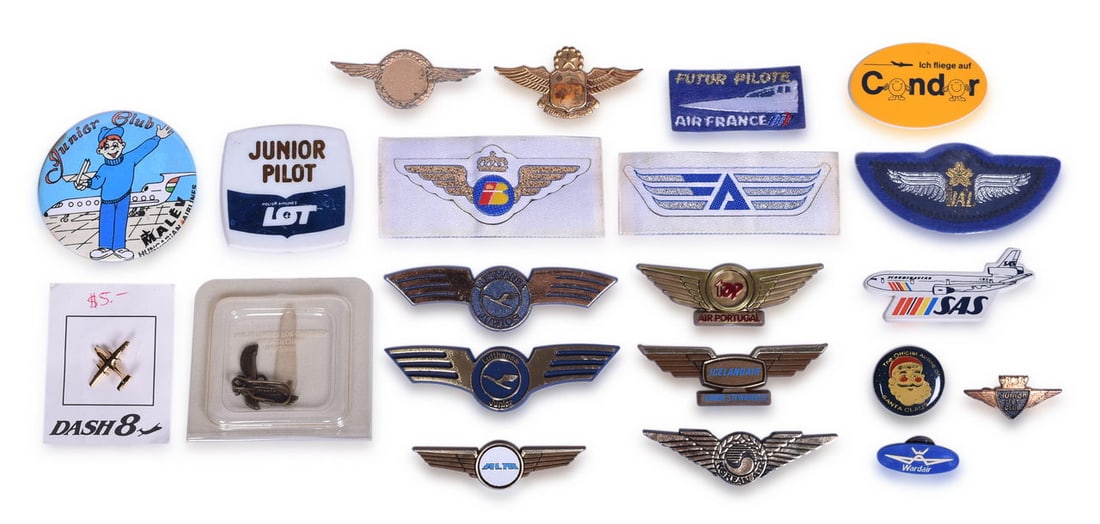 Twenty-One International Airline Junior Wings, Badges, Patches, and Pins - FinnAir Santa Claus, SAS, (1 of 3)