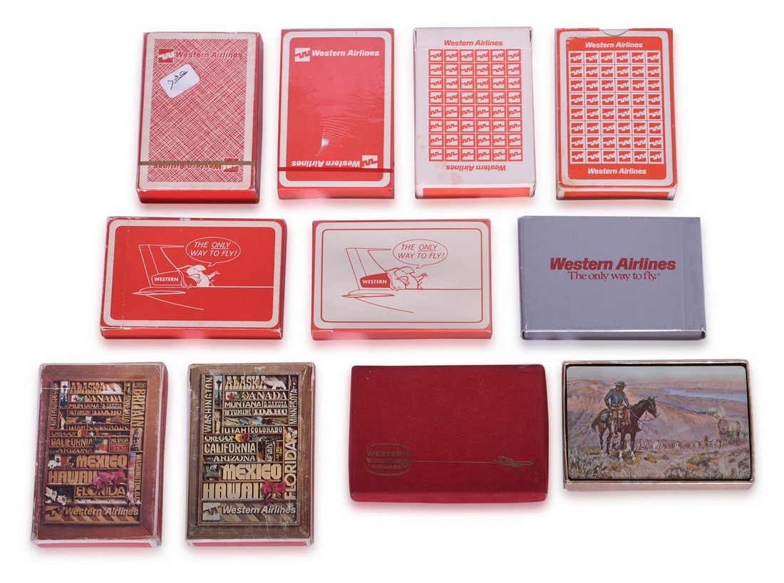 Ten Western Airlines Playing Card Decks (1 of 2)
