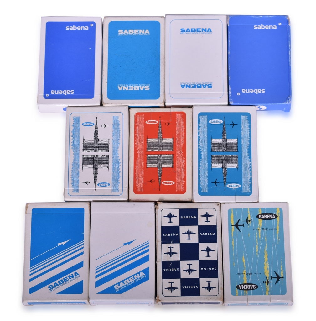Eleven Sabena Belgian World Airlines Playing Card Decks (1 of 3)