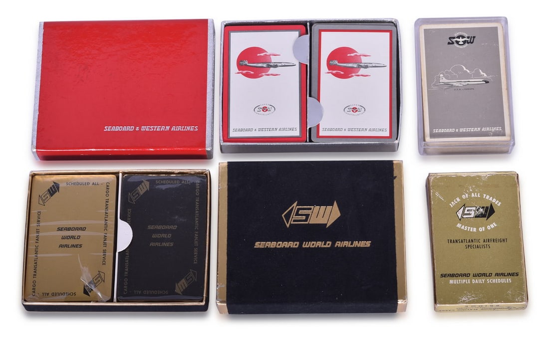 Six Seaboard & Western Airlines and Seaboard World Airlines Playing Card Decks (1 of 3)