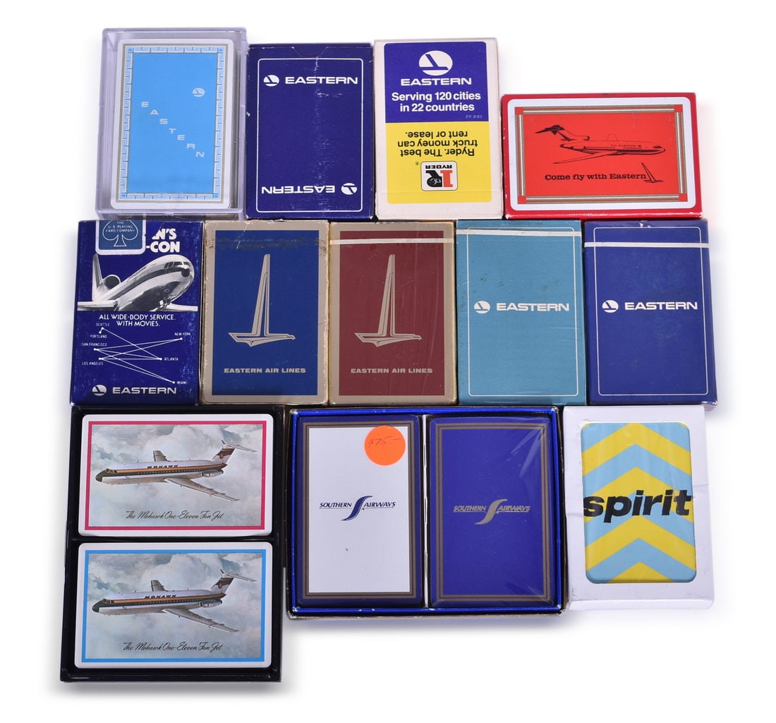 Fourteen Airline Playing Card Decks - Eastern Air Lines, Mohawk Airlines, Southern Airways, and (1 of 1)