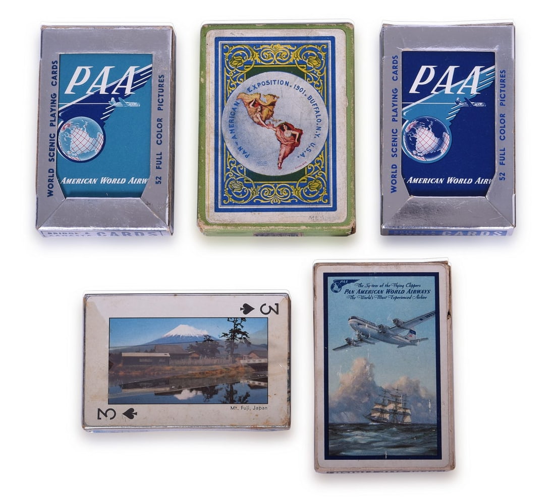 Five Pan American World Airways Advertising Playing Card Decks - 1901 Exposition, World Scenic, and (1 of 4)