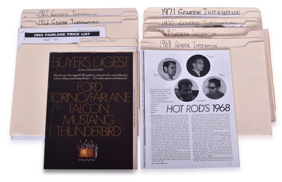 Ford Car Research Files from the Collection of Tom Shaw (1 of 3)