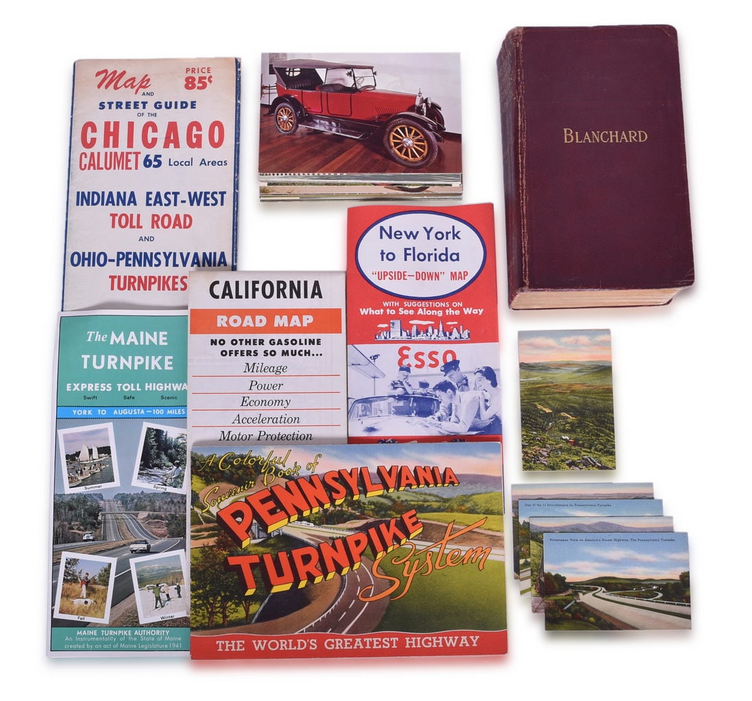 Mixed Group of Automobile and Transportation Paper Ephemera - Road Maps, Highway Souvenir Book, (1 of 3)