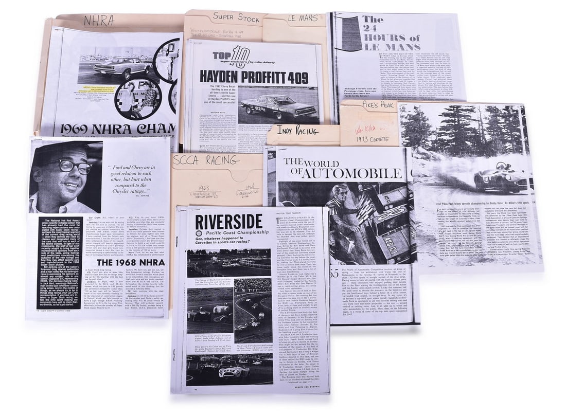 Automobile Racing Research Files from the Collection of Tom Shaw - Indy, NHRA, SCCA, etc. (1 of 3)