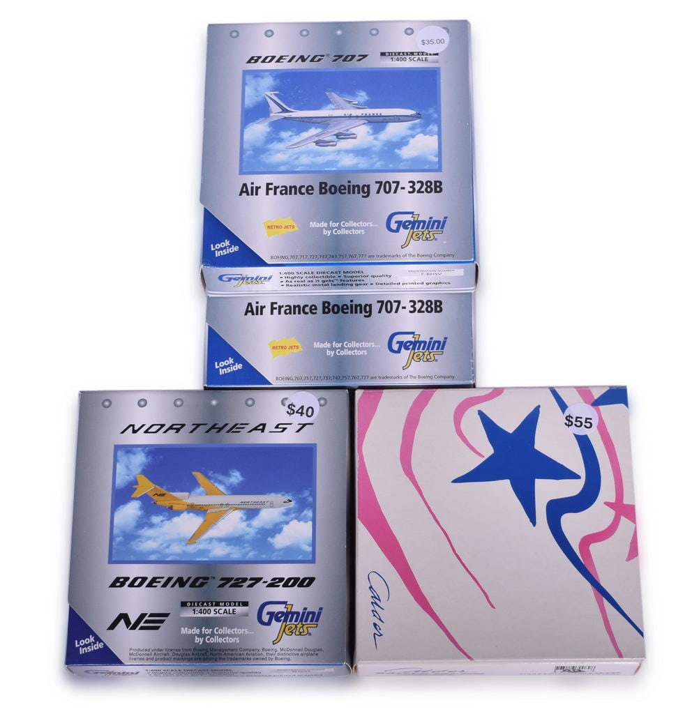 Four Gemini Jets Die Cast 727/707 Airplane Models - Calder, Northeast, Air France (1 of 3)