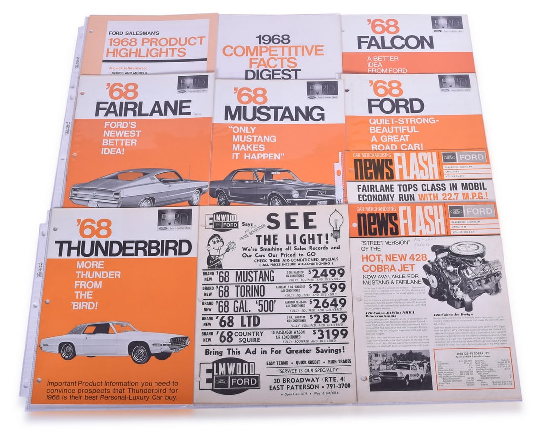 Ten Ford Automobile Dealer's Exclusive Newsflash and Product Information Brochures (1 of 3)