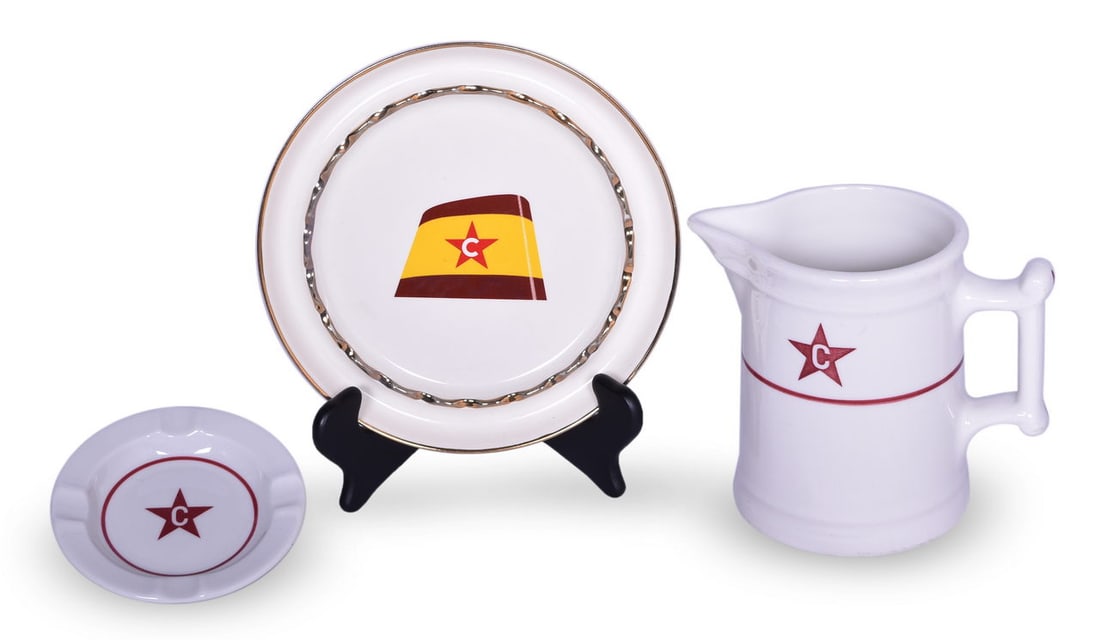 Columbia Transportation Company Steamship China Pitcher and Ashtrays (1 of 6)