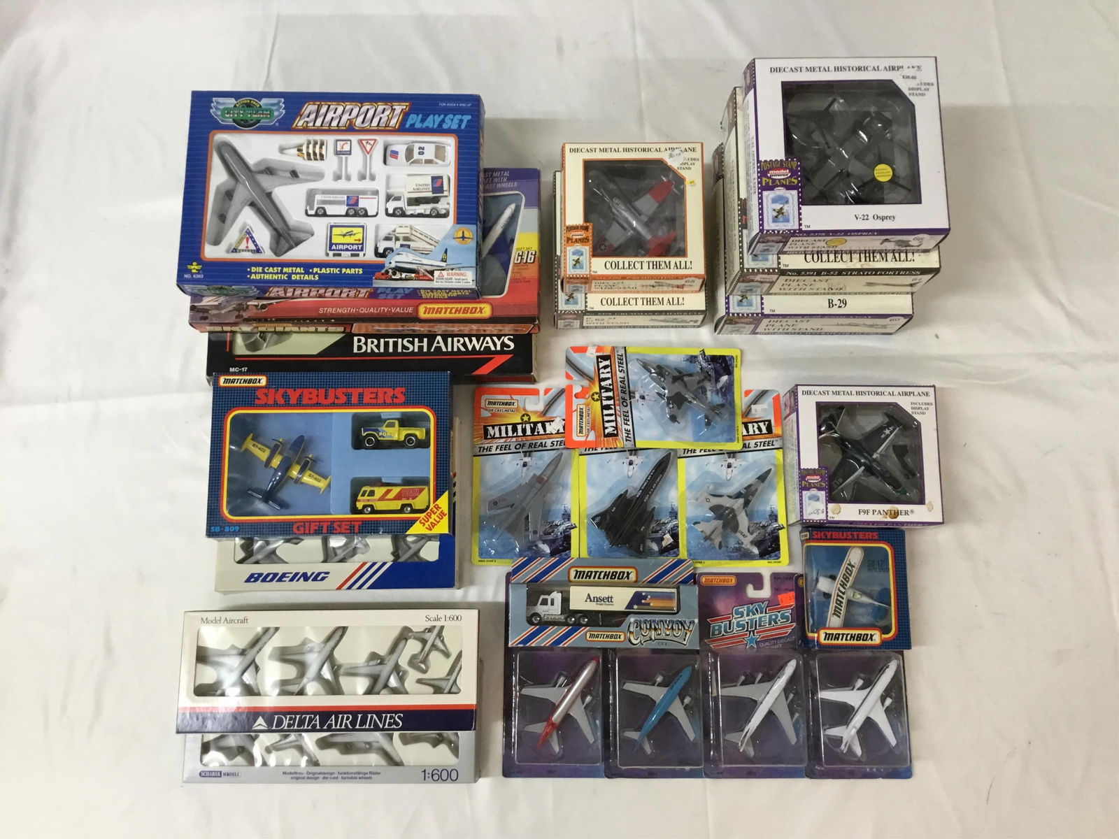 23 Schabak, Model Power, and Matchbox Die Cast Model Airplanes and Model Airplane Sets (1 of 3)