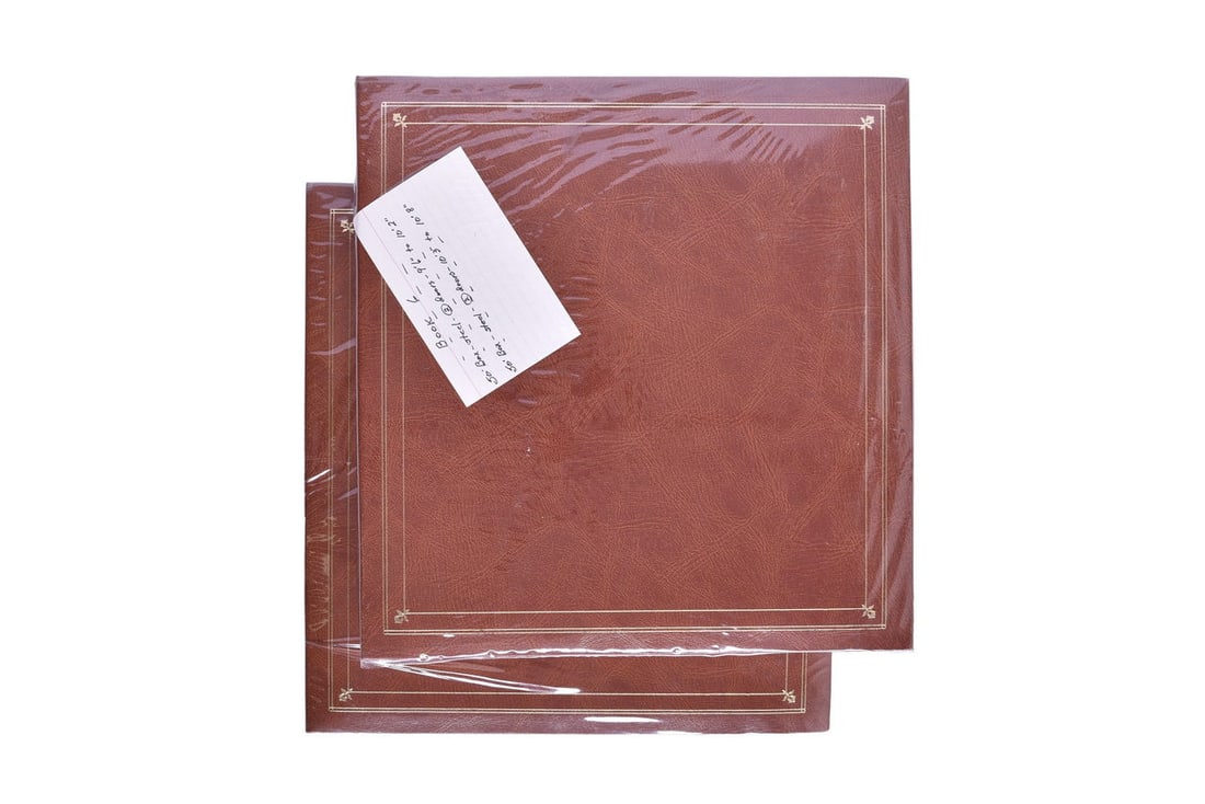 Pair of Boxcar Reference Photo Albums - 40' Box-steel and 50' Box-steel: Two albums each filled with approximately 320 photos of specific railroad box cars. The first is labeled with a focus on 40' Box steel, 1 door, 10' 3" to 10' 8". The second focuses on 50' Box-steel, 2