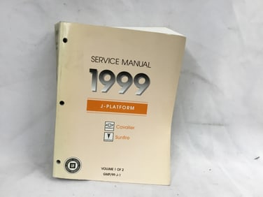 1999 Chevrolet Cavalier Pontiac Sunfire J-Platform Service Manual Volume One of Two